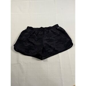 DSG‎ Girls Athletic Running Shorts Size L 12/14 Black Camo Print Activewear